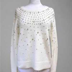 Lilly Pulitzer White Sweater with Silver Accents